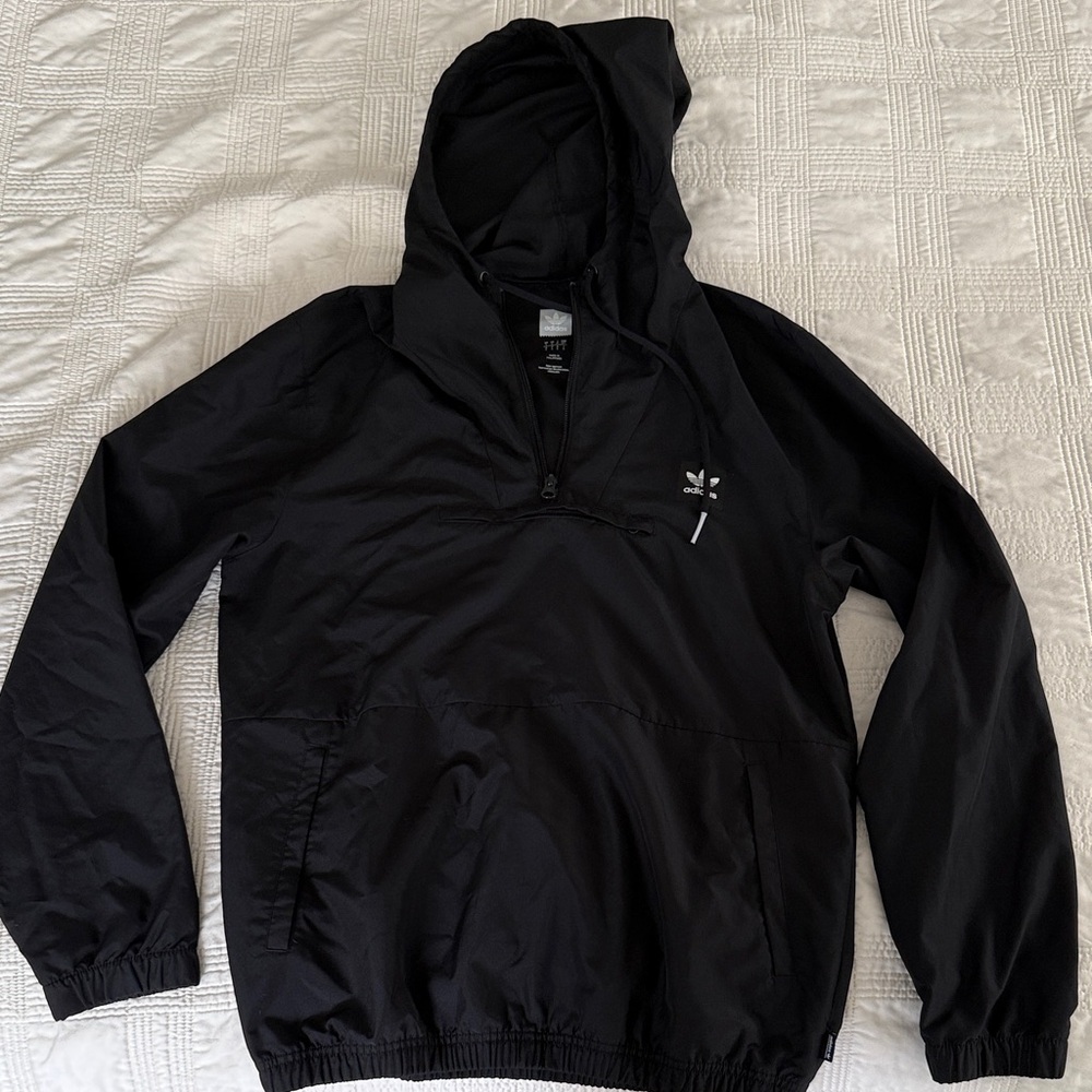 Adidas Black quarter Zip-Up windbreaker